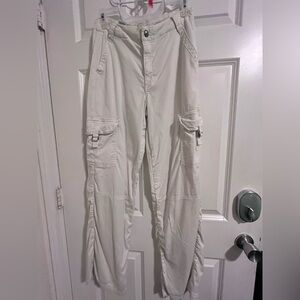 AE Dreamy Drape Stretch Super High-Waisted Baggy Wide-Leg Pant Cream